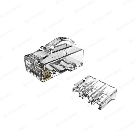 Cat6 UTP Arc Latch RJ45 Connector With Insert 6 Up / 2 Down - Cat.6 UTP Arc Latch RJ45 Connector With Insert 6 Up / 2 Down
